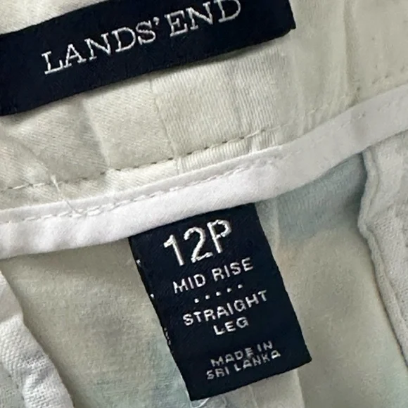 Lands’ End, pants NWOT mid rise straight leg size 12P 🧡💙 - Picture 3 of 11